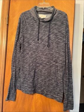 Men's Heathered Navy Pullover Hoodie Sweater